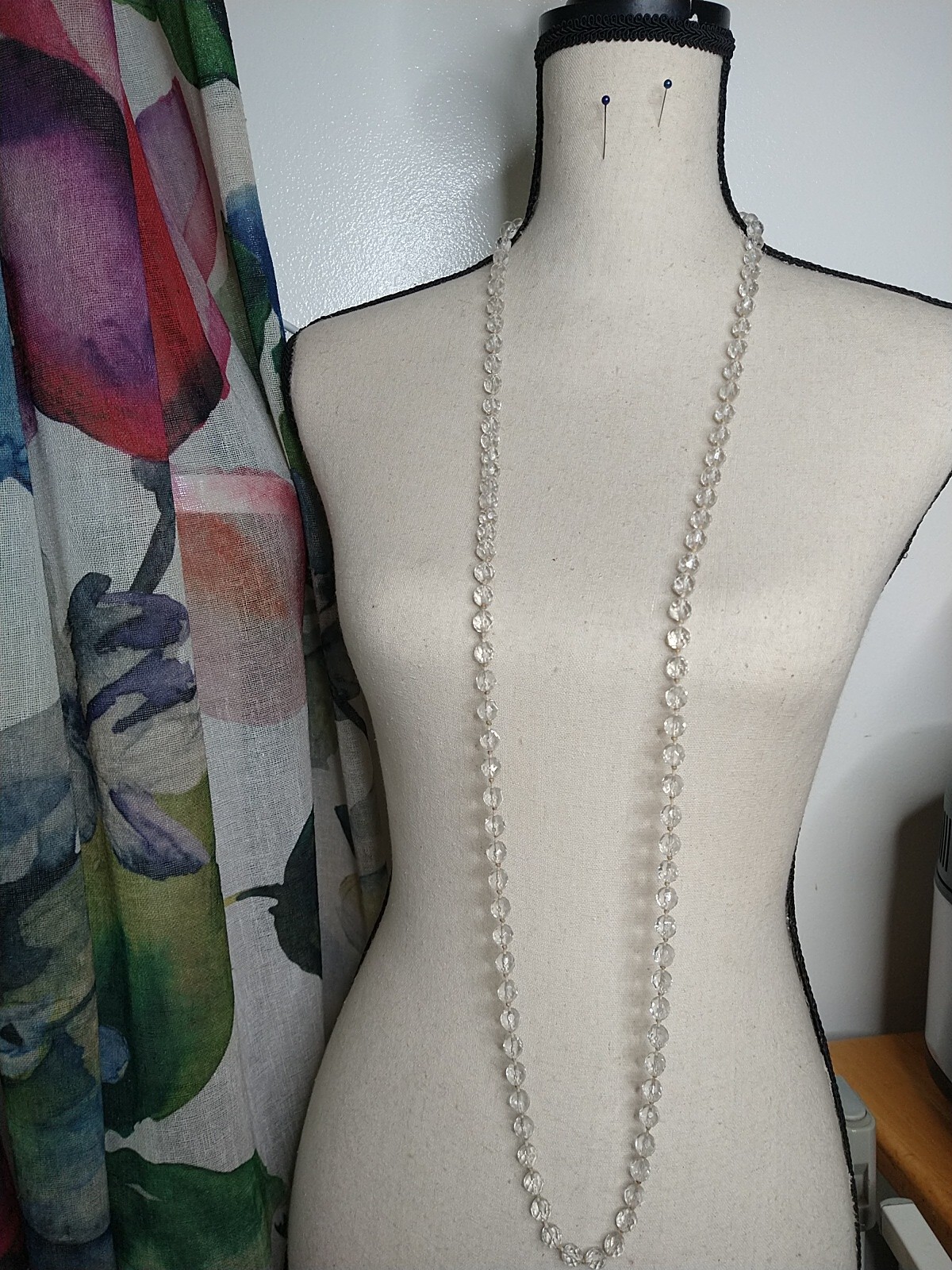 Vintage Continues 24 inch LONG Glass Beaded Necklace LARIAT Style SEE NOTE