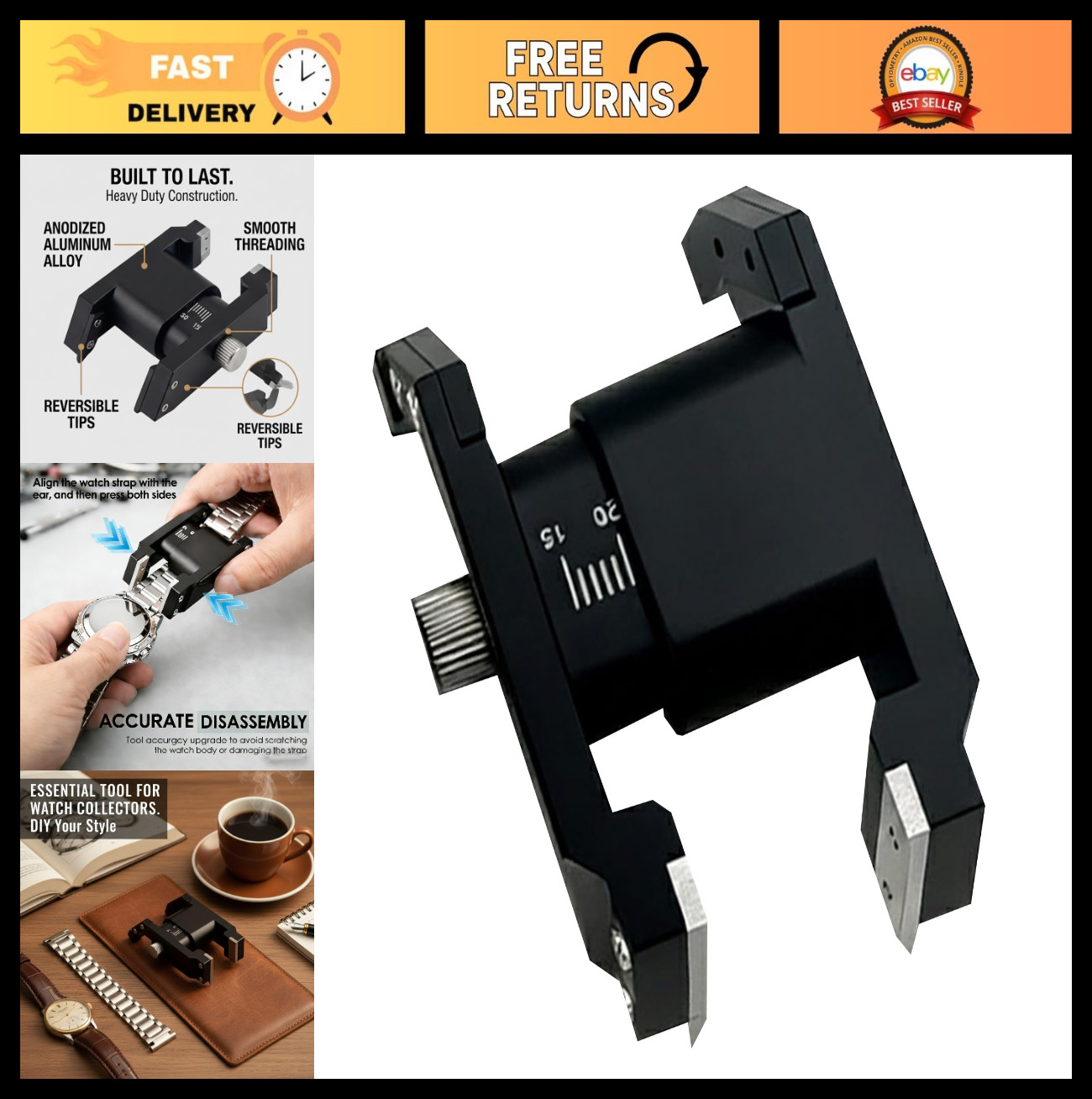 Watch Bracelet Removal Tool – Spring Bar Tool for 12MM-25MM Straps, Compact Kit