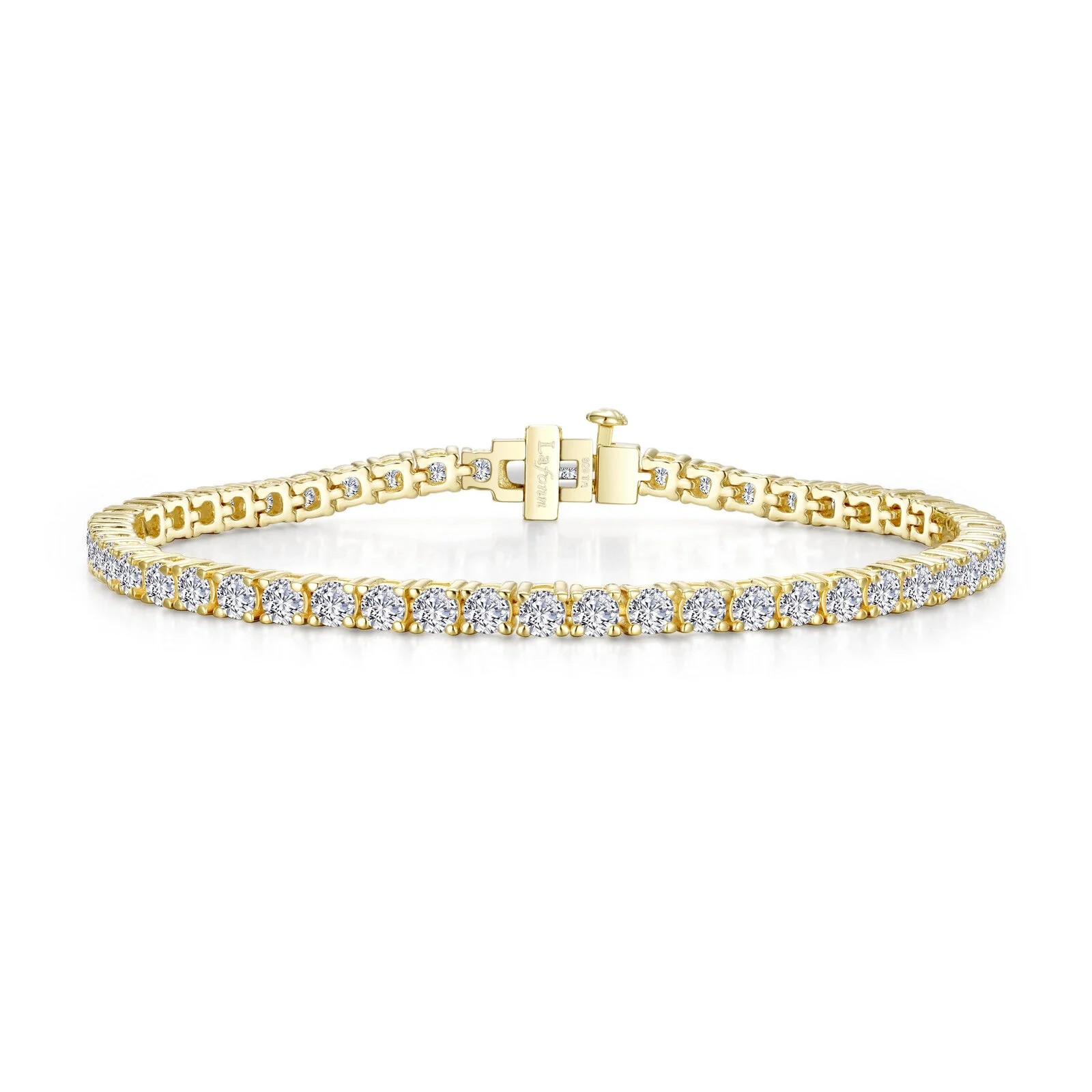BRAND NEW Lafonn Yellow Gold Plated 5.50 CTW Classic Tennis Bracelet B2001CLG67
