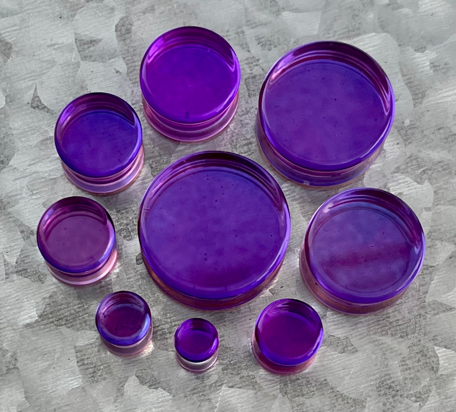 PAIR Mermaid Iridescent Glass Double Flare Plugs Gauges Body Jewelry