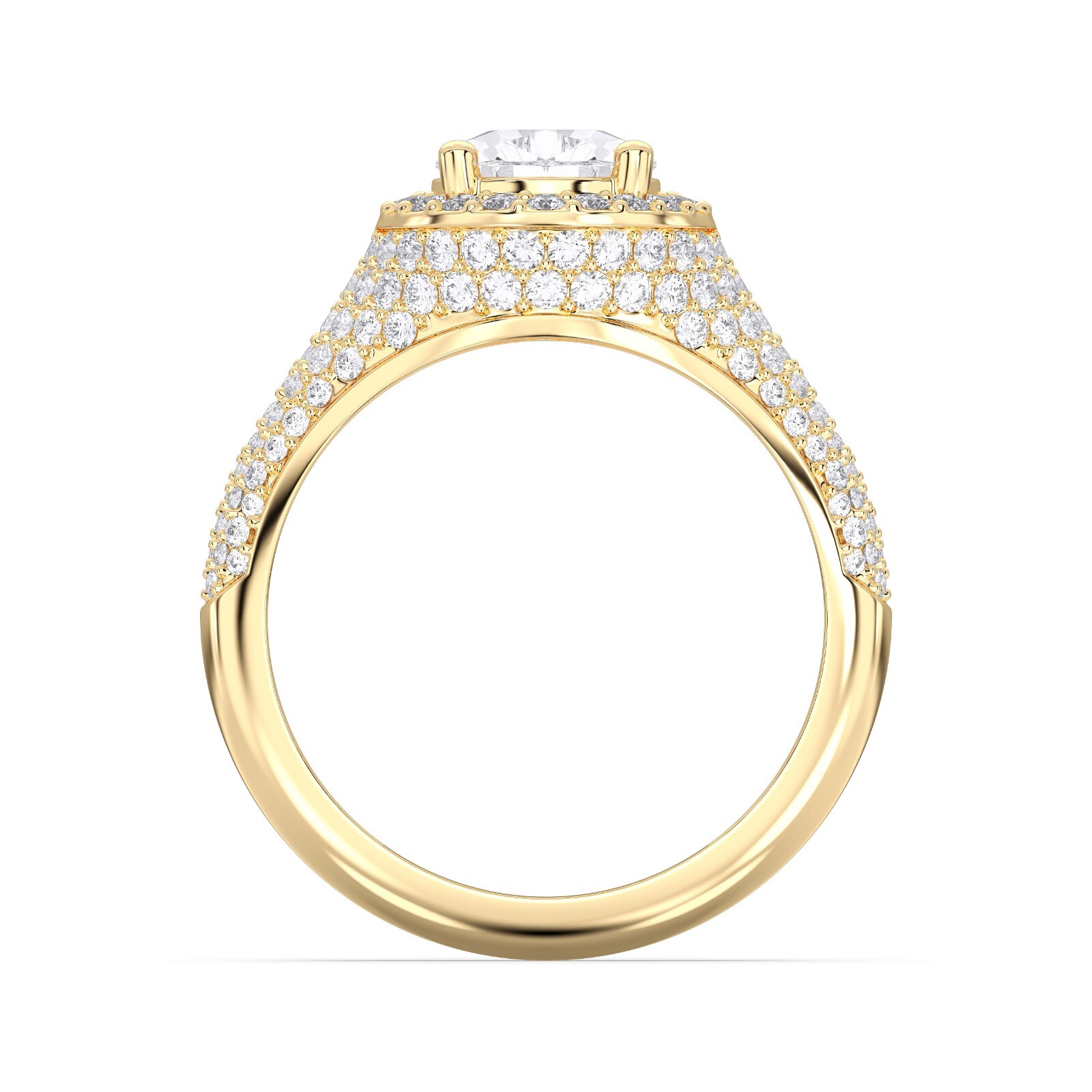 IGI Certified Lab Grown Diamond Engagement Ring 3.27ct Pear 14k Gold