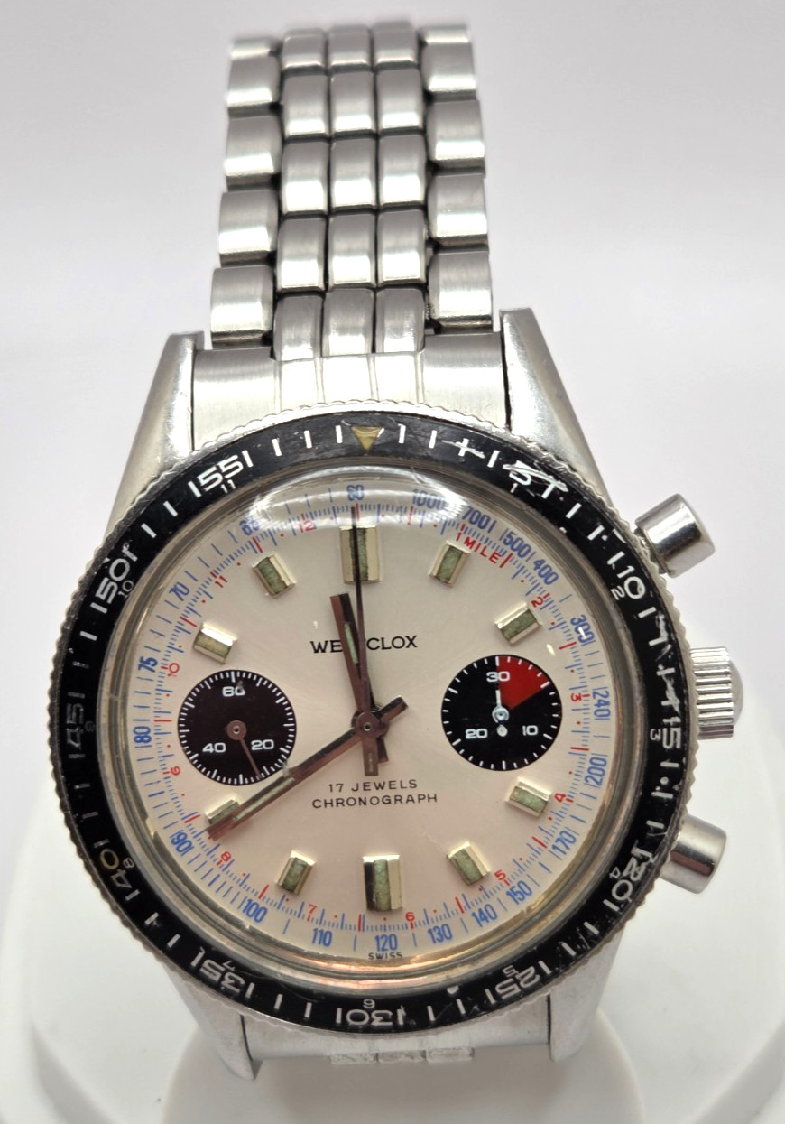 Vintage Westclox Valjoux 7733 Chronograph Ref. 634111 Stainless 38mm case works
