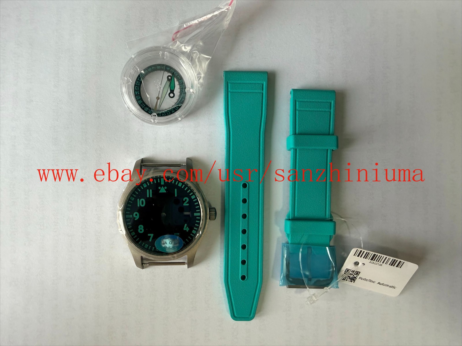 Diy Kit 40mm Titanium Watch Case + Dial + Hands + Strap for 2892