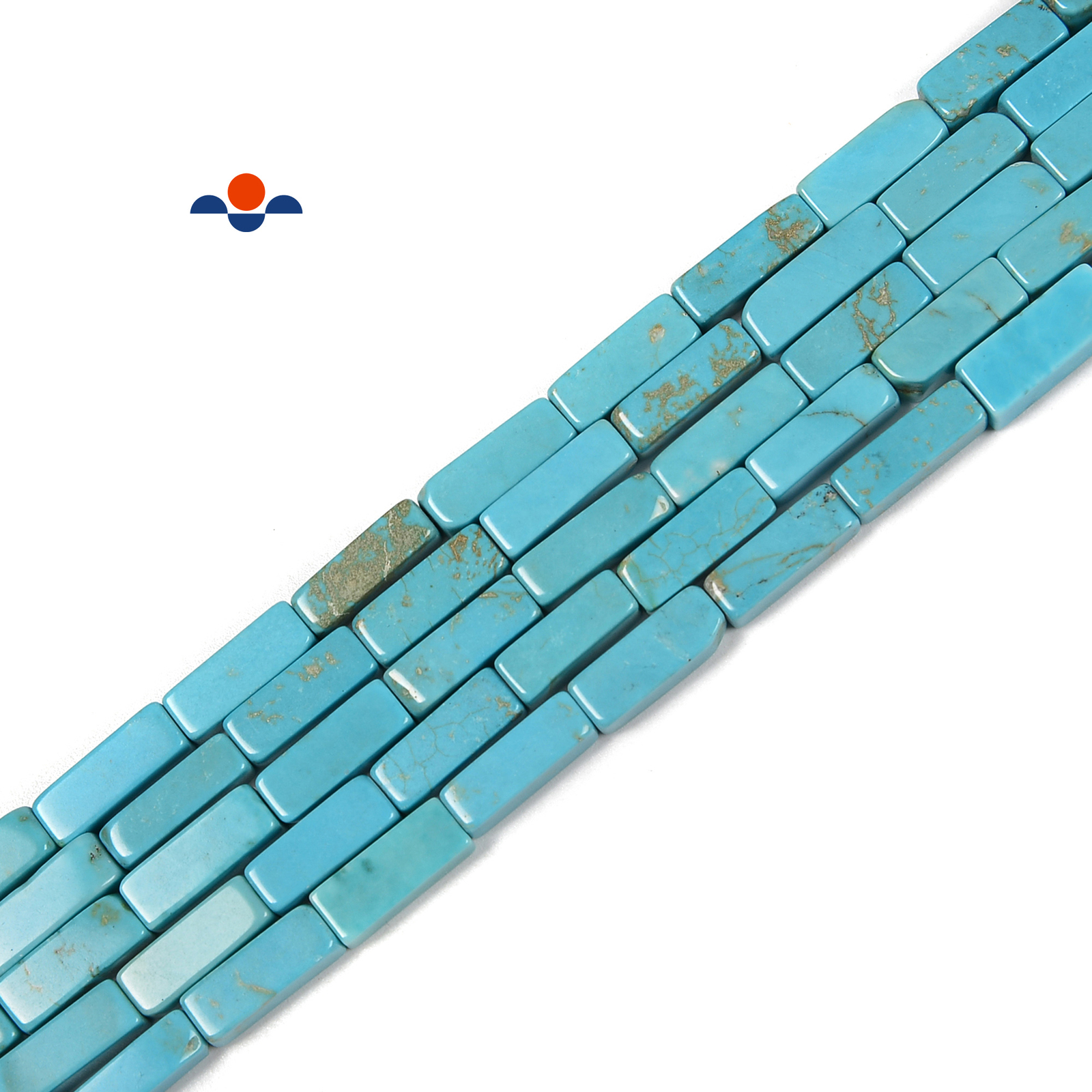 Blue Turquoise Rectangle Tube Beads Size 4x13mm 15.5” Strand (4x13mm)