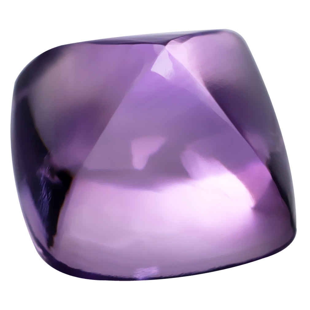 15.56 ct Sugarloaf Cut (14.18 x 14.06 mm) Unheated / Untreated Purple Amethyst