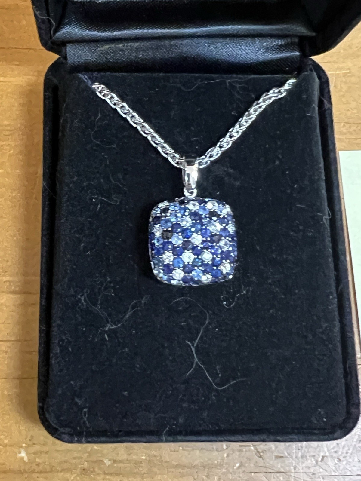 Effy Blue Splash Sapphire Sterling Silver Pendant Necklace Wheat Chain