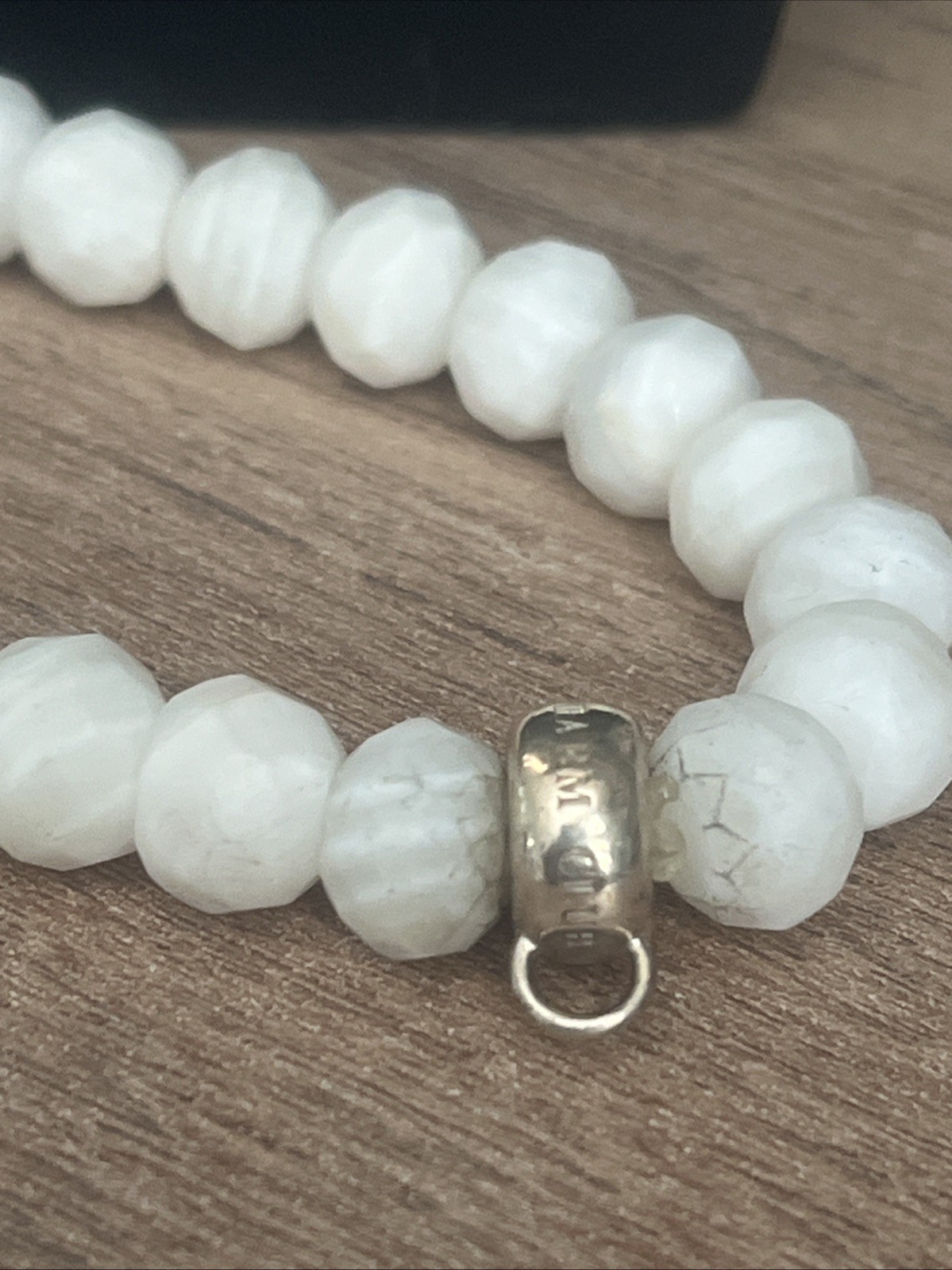 Thomas Sabo White Agate Stone Bracelet , Charm Carrier Rare Size 16 Cm Hallmark