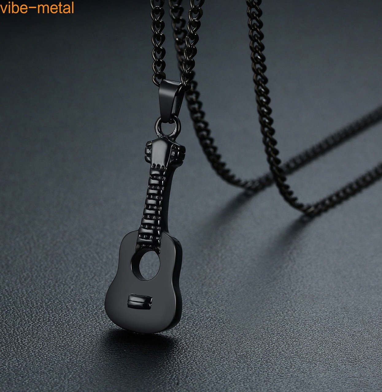 Guitar Cremation Pendants Ashes Holder Box Memorial Urn Necklace Stainless Steel