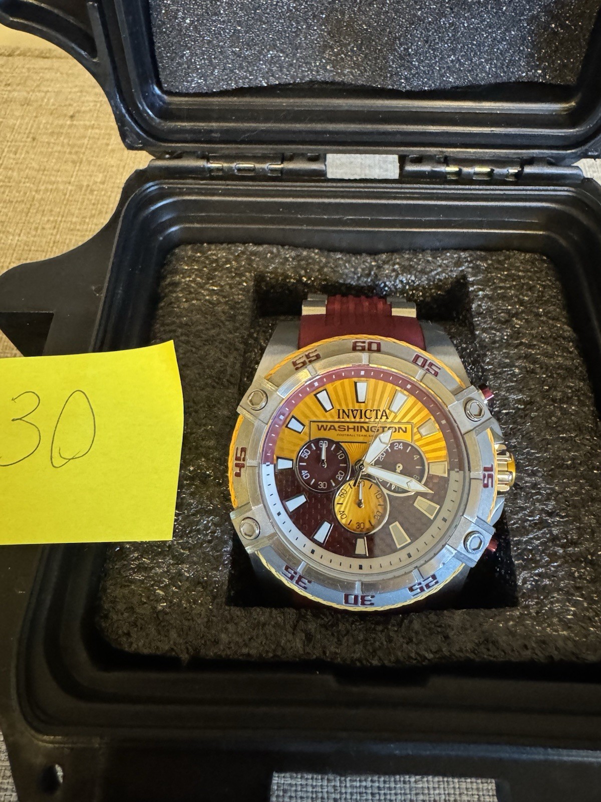 Invicta (41994) NFL Washington Chronograph with Burgundy Silicone Strap 52mm