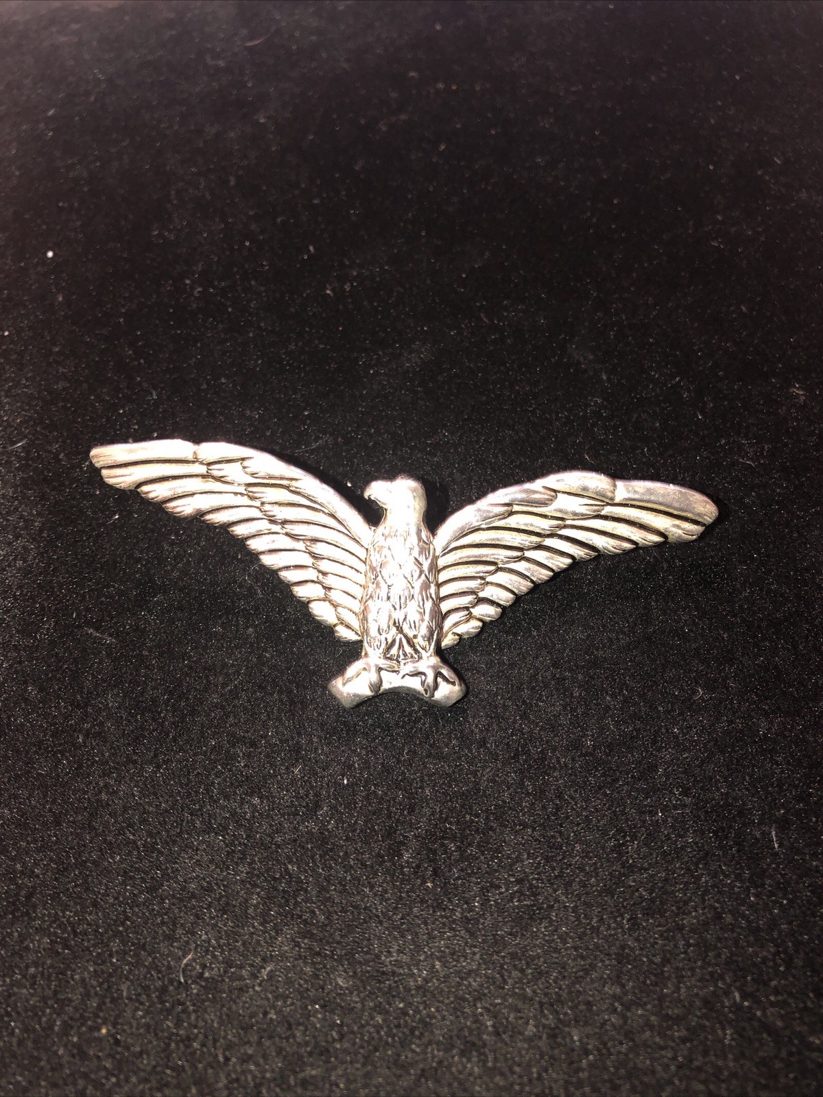 VTG. SILVERTONE AMERICAN EAGLE BROOCH PENDANT 3.5″ X 1.25″