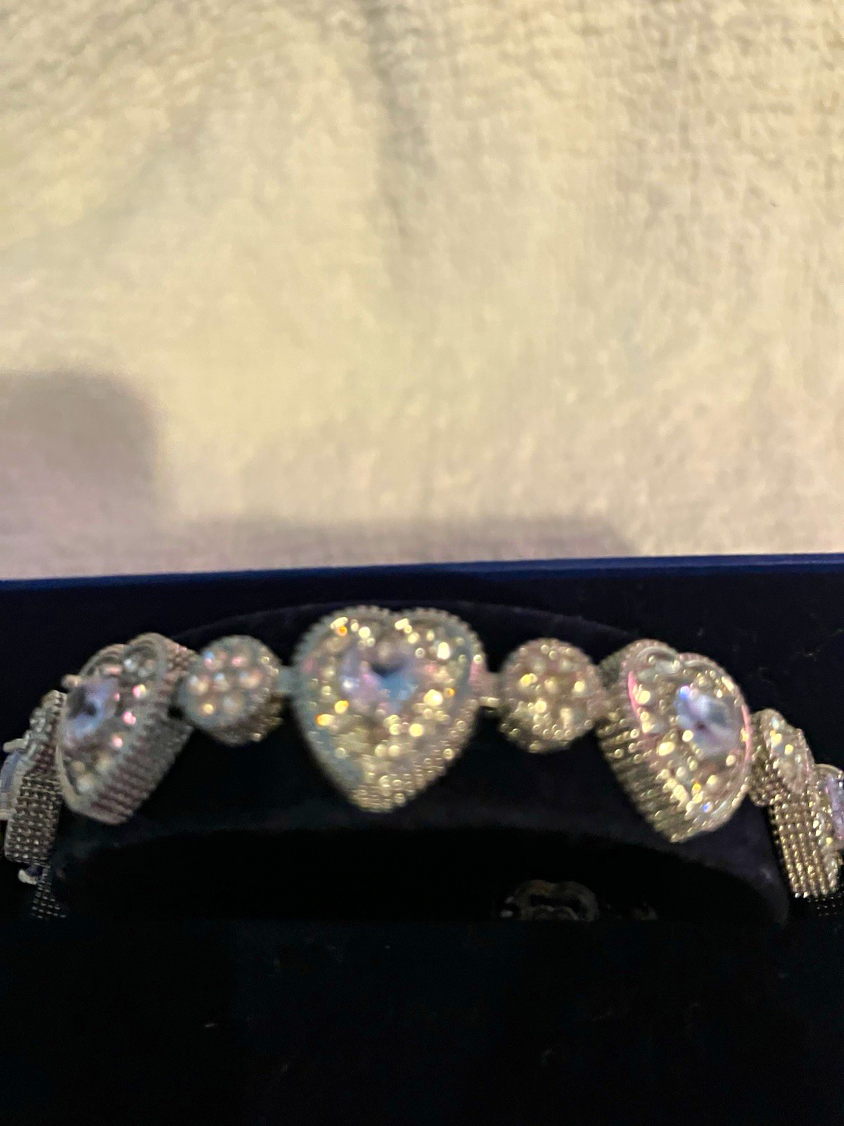 NEW ICED OUT HEARTS 8 inch Bracelet