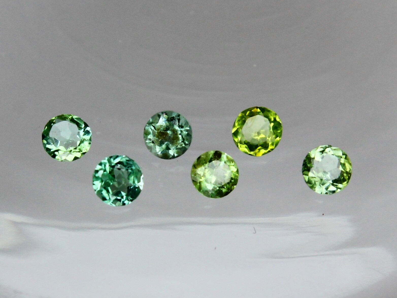 1x 2mm Blue Indicolite & Forest Green Tourmaline Round Loose Natural Gemstone