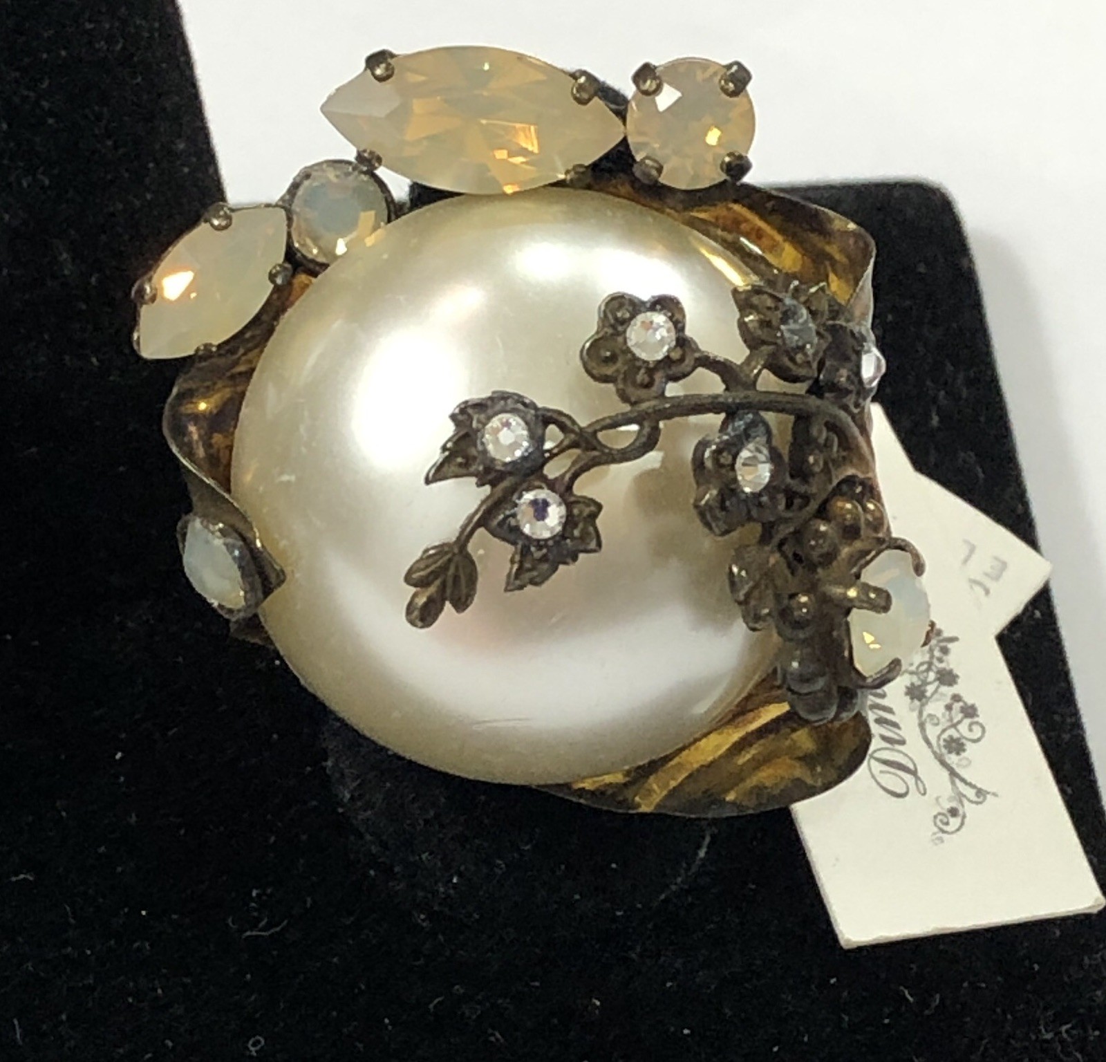 Dimitriadis Ring Art Wear Crystal Anthropologie Adjustable Size 6.5 to 7.5 – NWT
