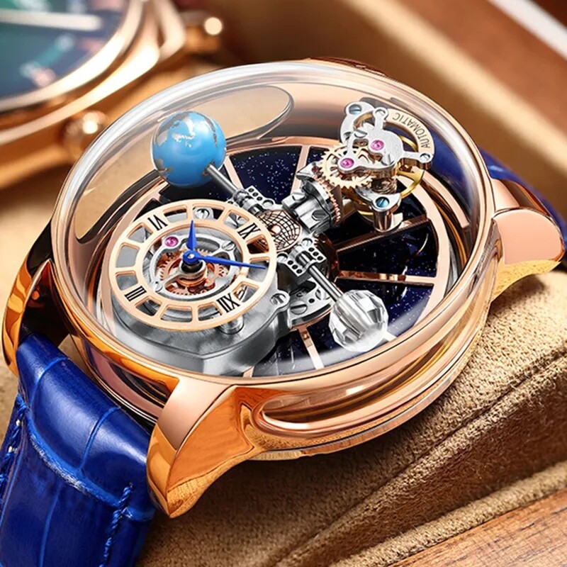 2023 PINDU Design Luxury Men’s Quartz Watch Diamond Tourbillon 3Bar Astronomi