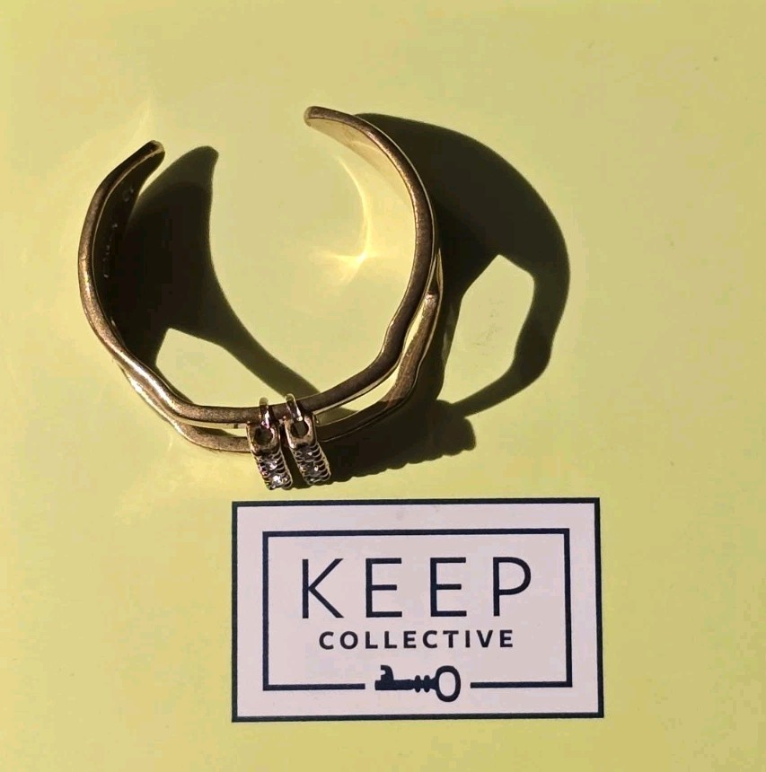 KEEP Collective GOLD RING Size M/L 7-9 Adjustable Charm Key Keeper NEW