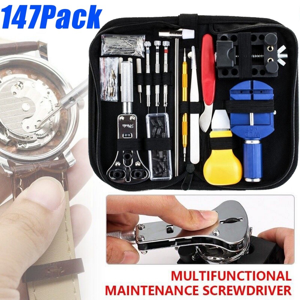Watch Repair Kit 147PCS Watch Battery Replacement Tool Kit Watch Remover Tool ✔