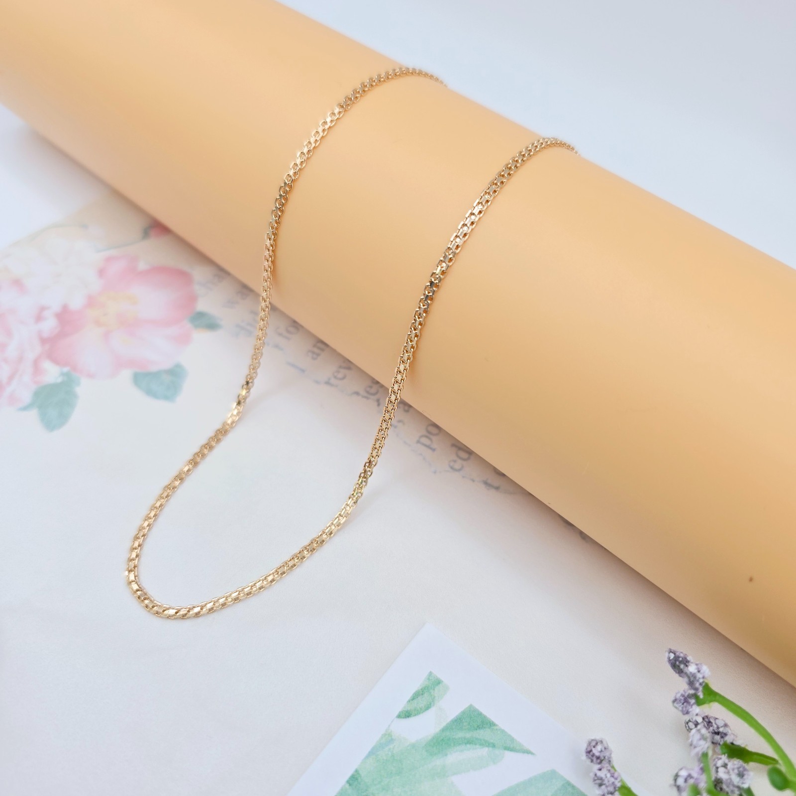 in High Shine Finish – 45cm (17.7 Inch), XPNL0059 Rose Gold Box Chain Necklace