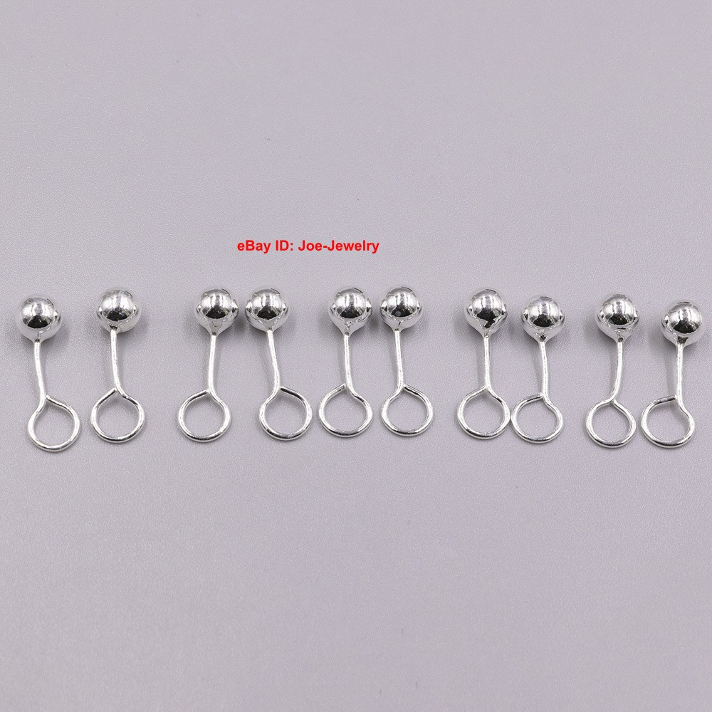 Solid 999 Fine Silver 5.0mm Small Ball Stud Earrings For Women