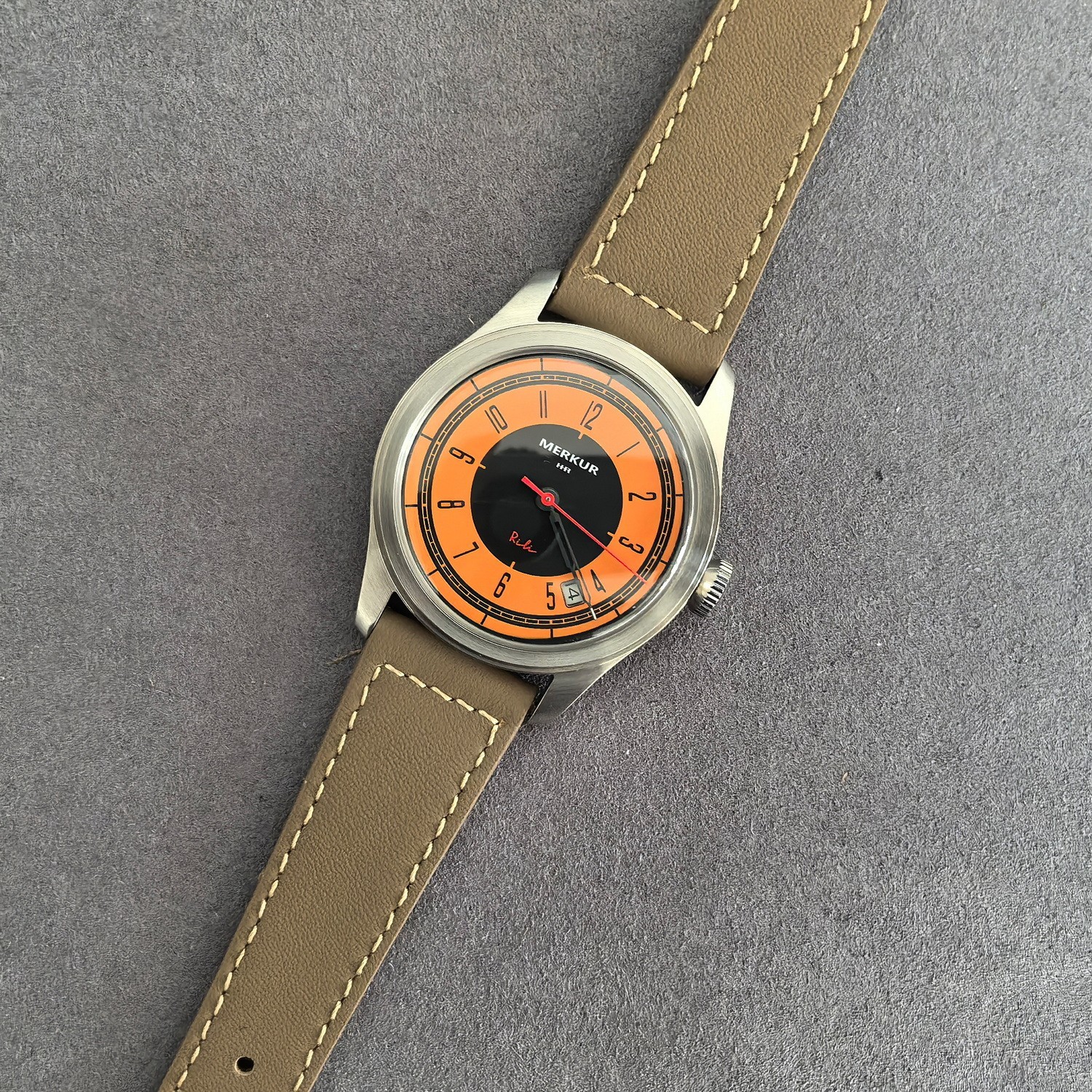 Merkur Men Pilot Watch 38mm Manual Winding Mechanical Wristwatch K1 Mirror M01D