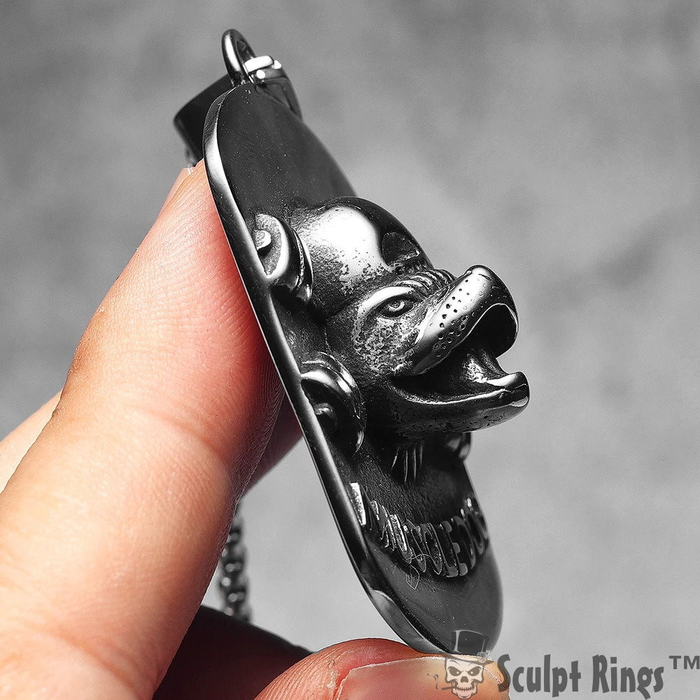Sculpt Rings™ 316L Stainless Steel Bulldog Pendant | Available with 60cm Chain