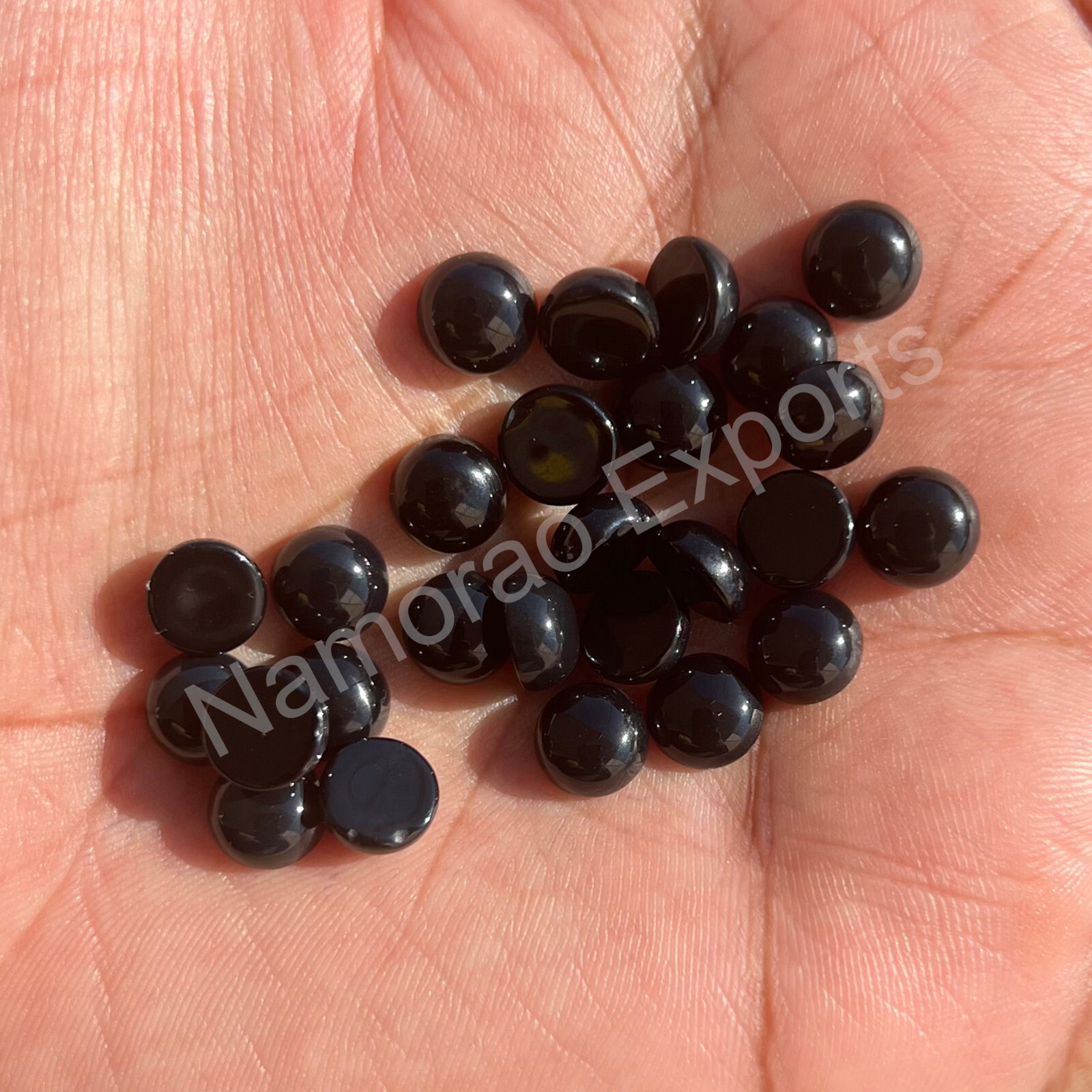 Natural Black Onyx Round 3 mm to 20 mm Cabochon Loose Gemstone Lot