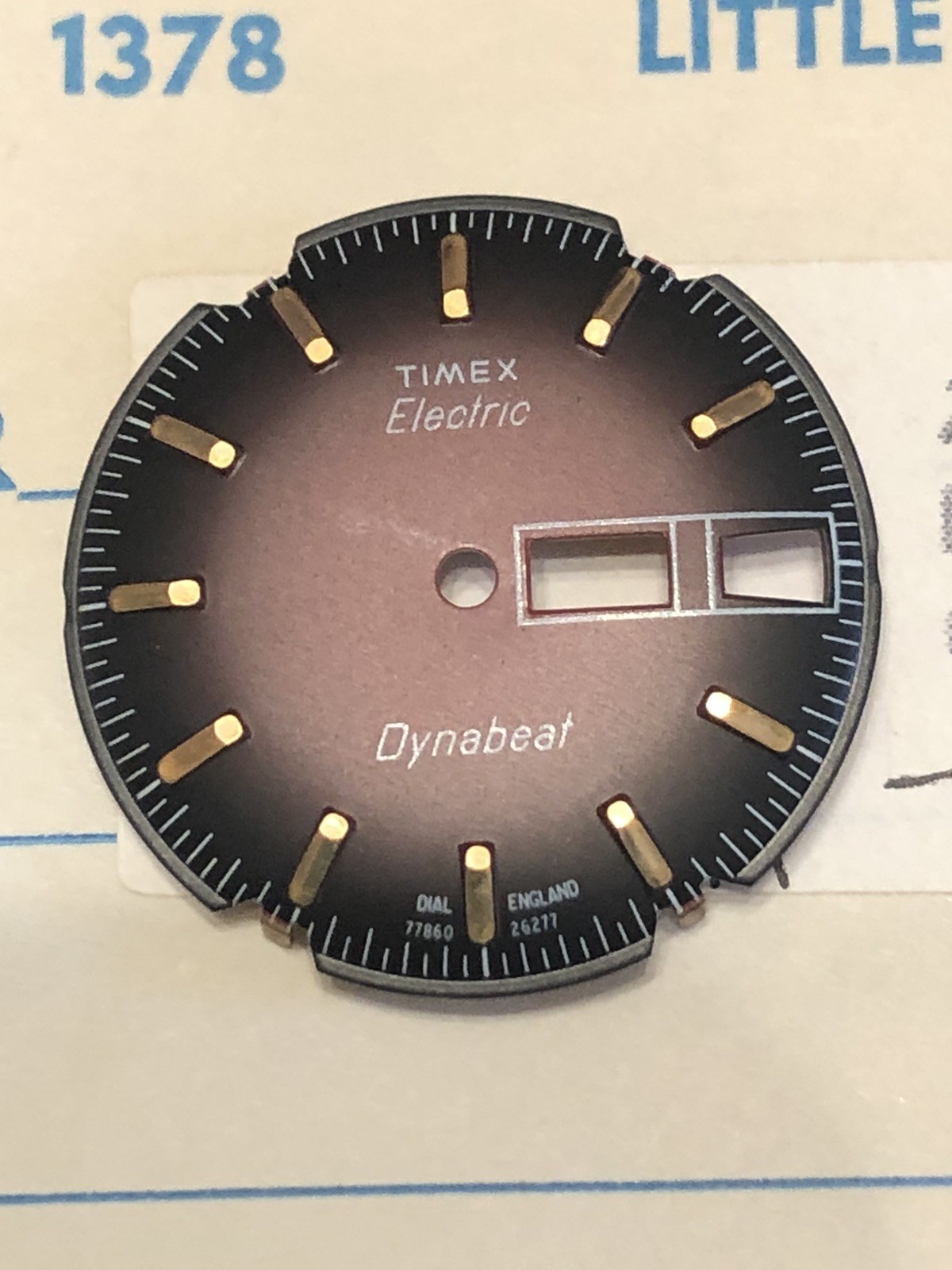 NOS Genuine Timex Electric Dynabeat Watch Dial 262-328108 For Mvmt# 77860-26277