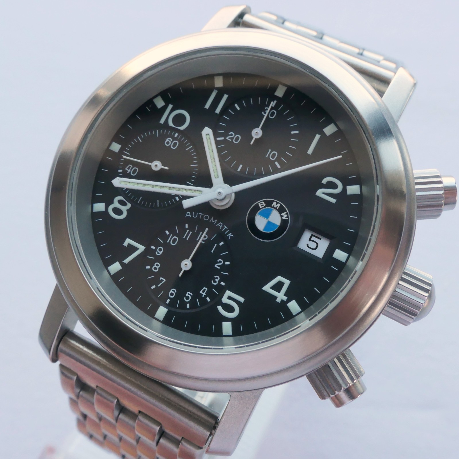 BMW Classic Driver Sport Car Accessory Automatic Valjoux 7750 Chronograph Watch