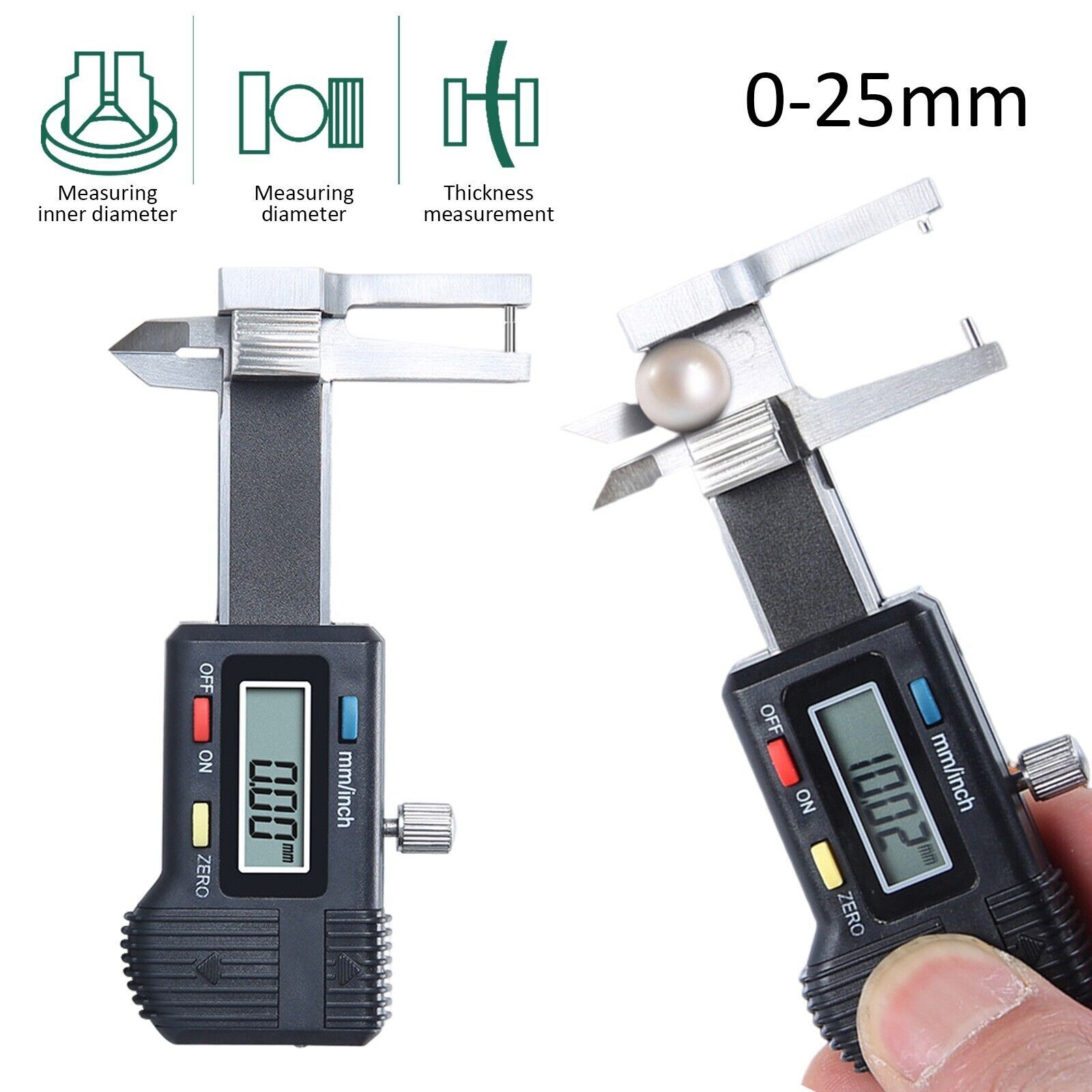 0-25mm Digital LCD Jewelry Caliper Measuring Tool For Pearl Diameter Thickness