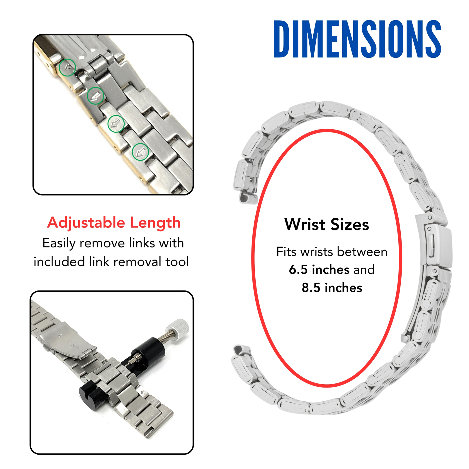 22mm Jubilee Stainless Steel Metal Watch Band for Armand Nicolet JH9 M02 M02-4