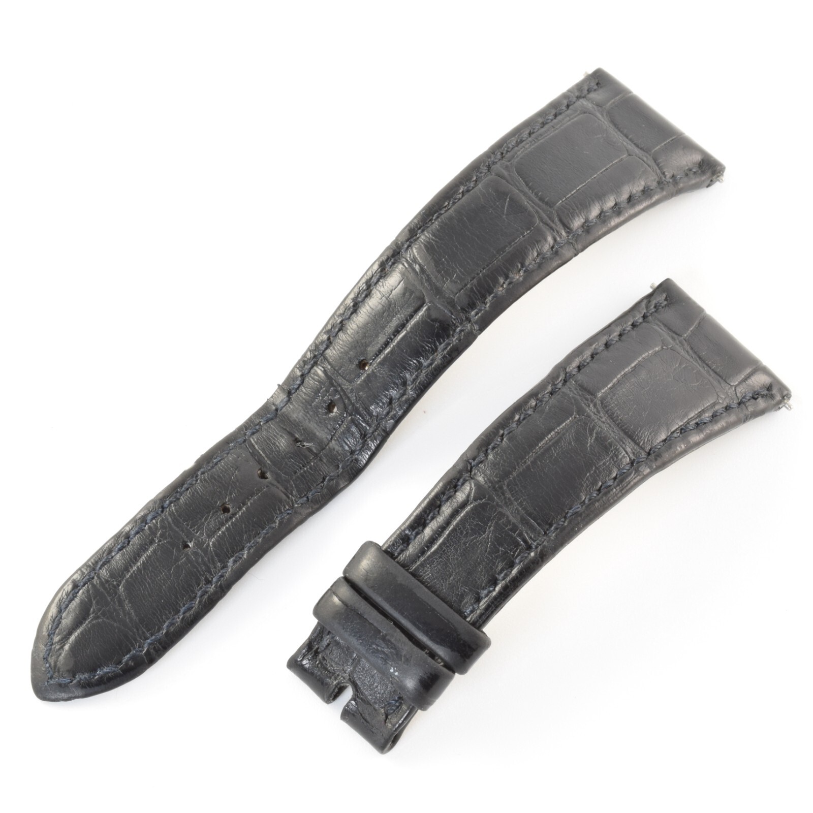 Authentic Patek Philippe Black Alligator Mens 22mm to 16mm Wide Watch Strap