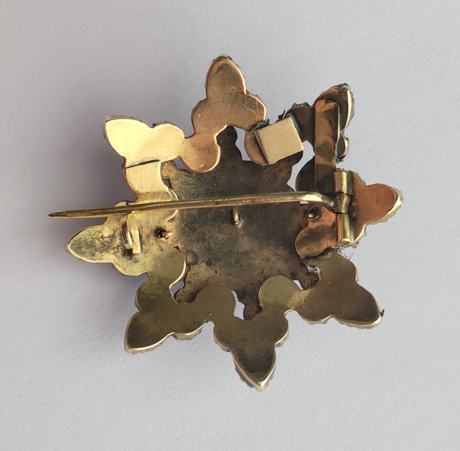 Garnet Brooch Pin Star Layered C Clasp Gold Filled (Loose Pin) Antique Germany