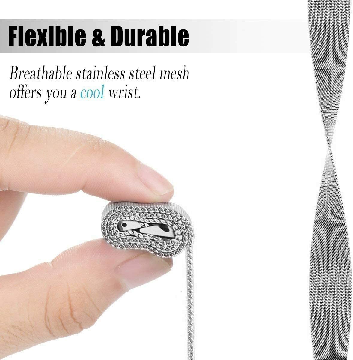 Metal Watch Band MagneticMilanese Stainless Steel Strap For Fitbit Versa 3/Sense