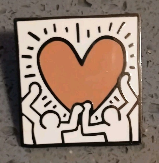 Keith Haring Heart World Art Untitled NYC Hands Figure Artist Custom ENAMEL PIN