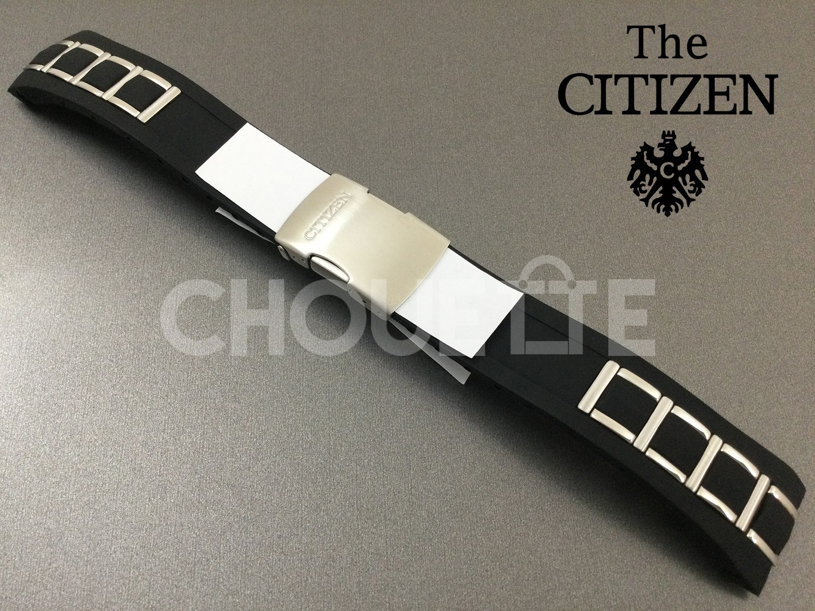 Citizen AT4021-02L, AT4025-01E, AT4027-06E 24mm Black Rubber / Steel Watch Band