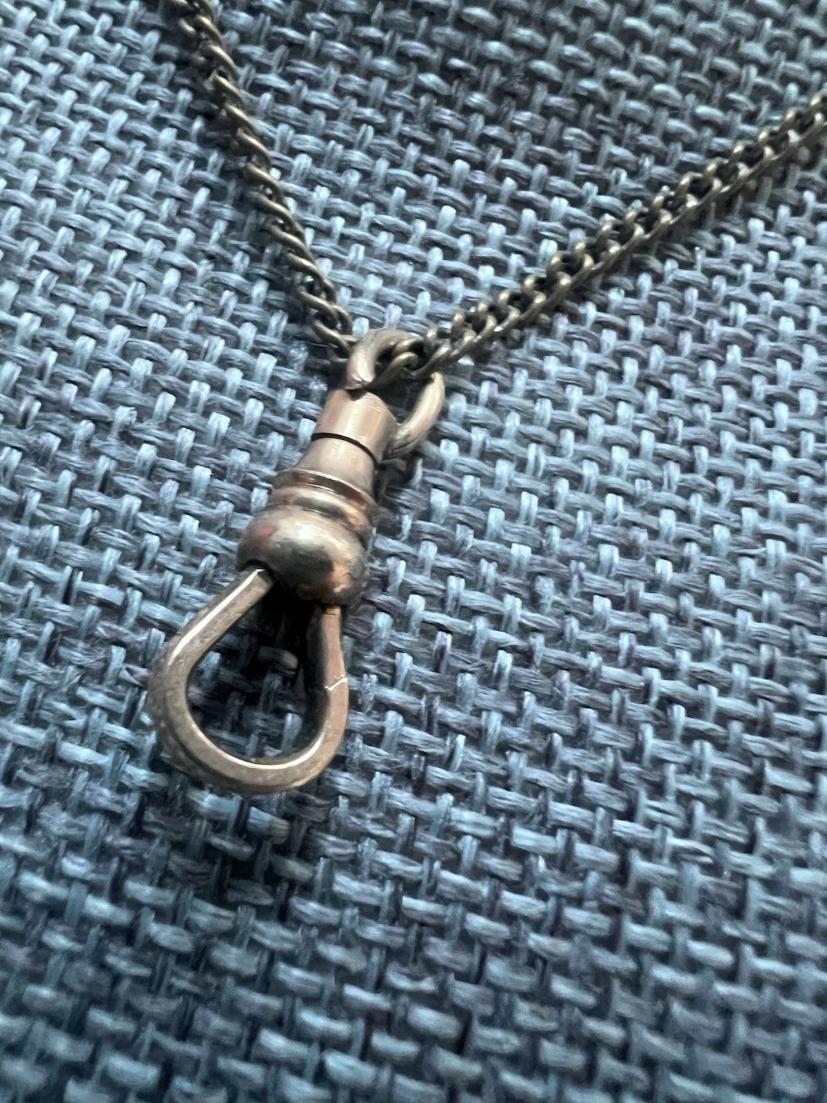 S.O.B. Co Gold Filled ? Pocket Watch Fob Swivel Dog Clasp On Chain Read C4