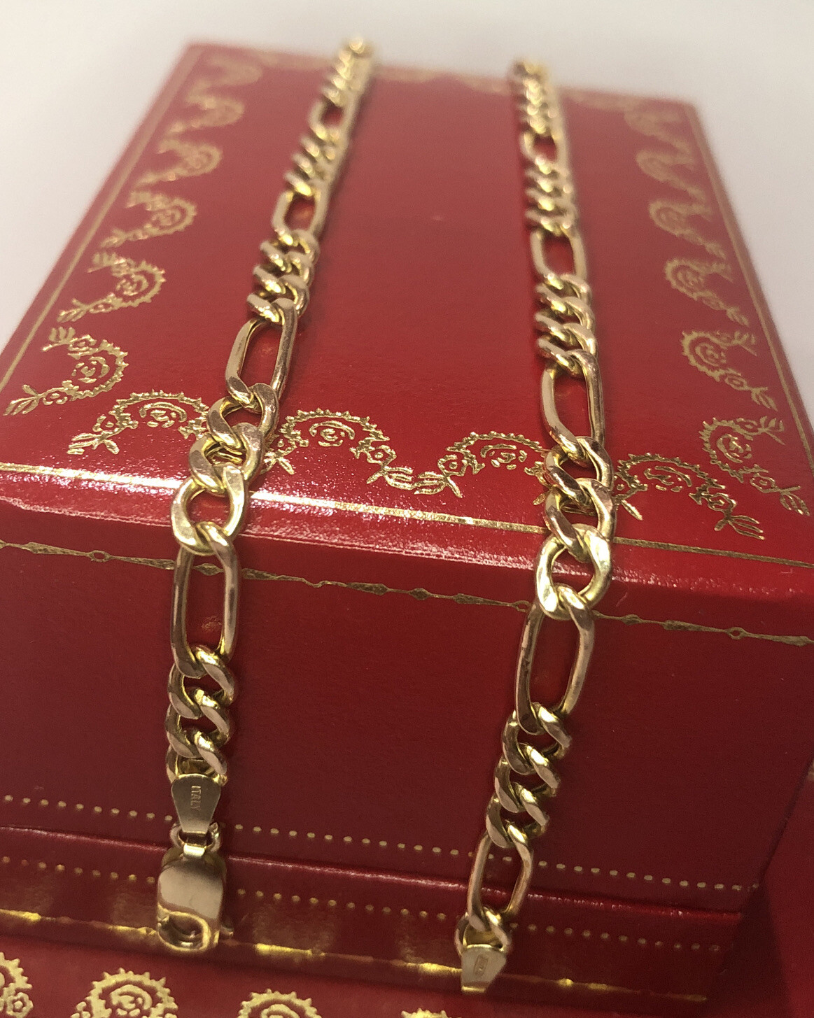 🛑 10k Yellow Gold 5M Figaro Cuban Curb Miami Link Italy Chain Necklace 22.5”