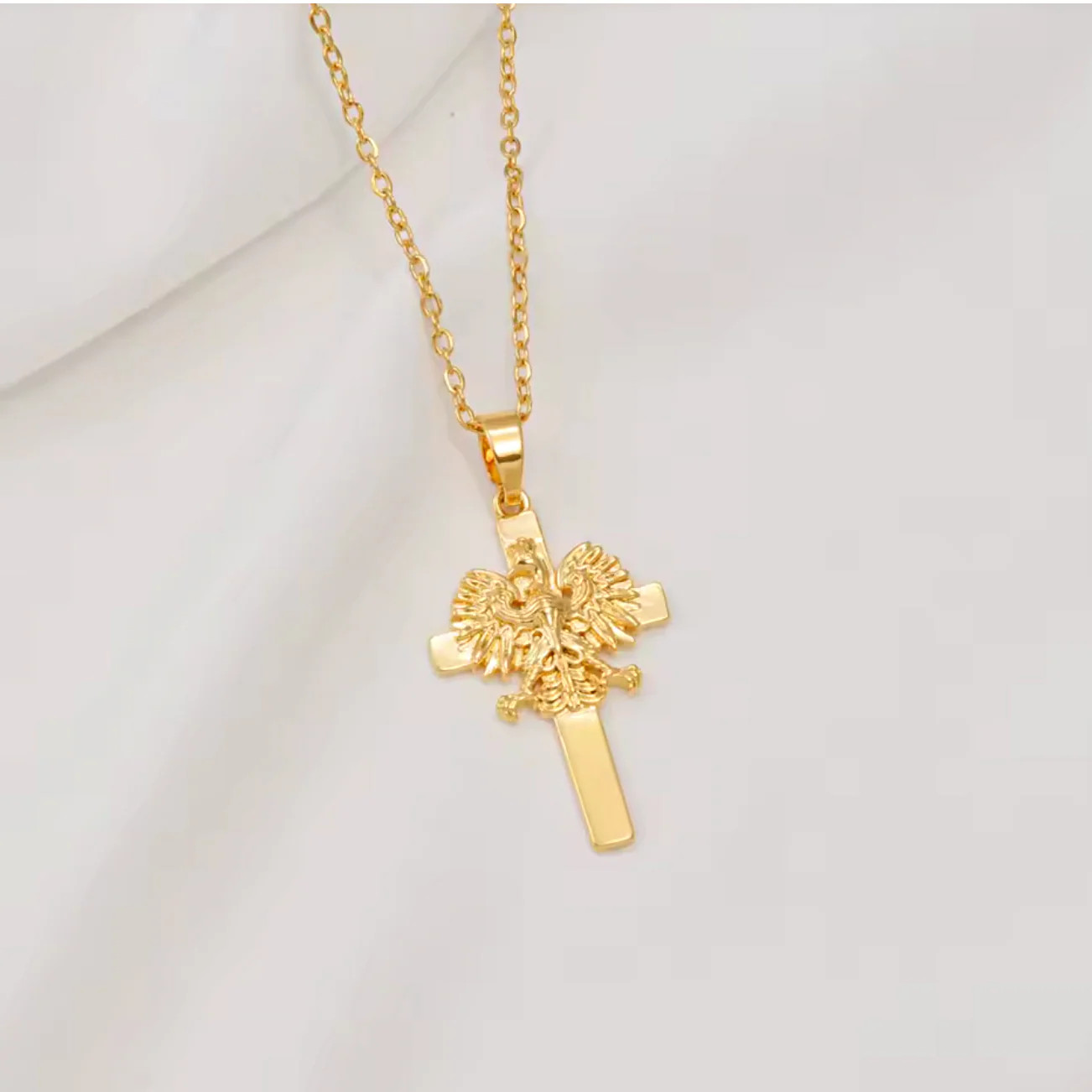 Poland Eagle Cross Pendant Necklace