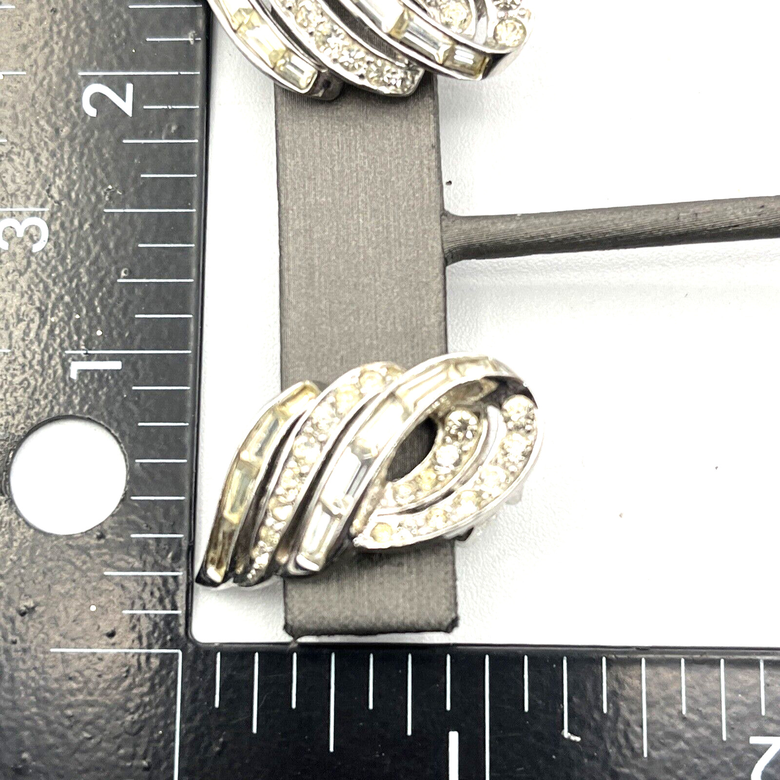 Vintage Marcel Boucher Art Deco Style Baguette Rhinestone Brooch & Clip Earrings