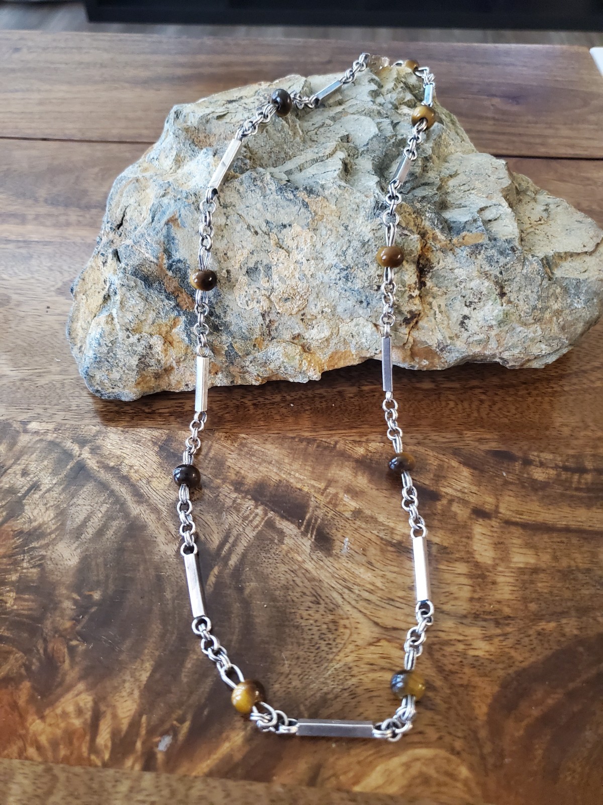 RAE Designer Collier Sterling Silber 925 mit Tigers Eye Kugeln Mexico Jahre