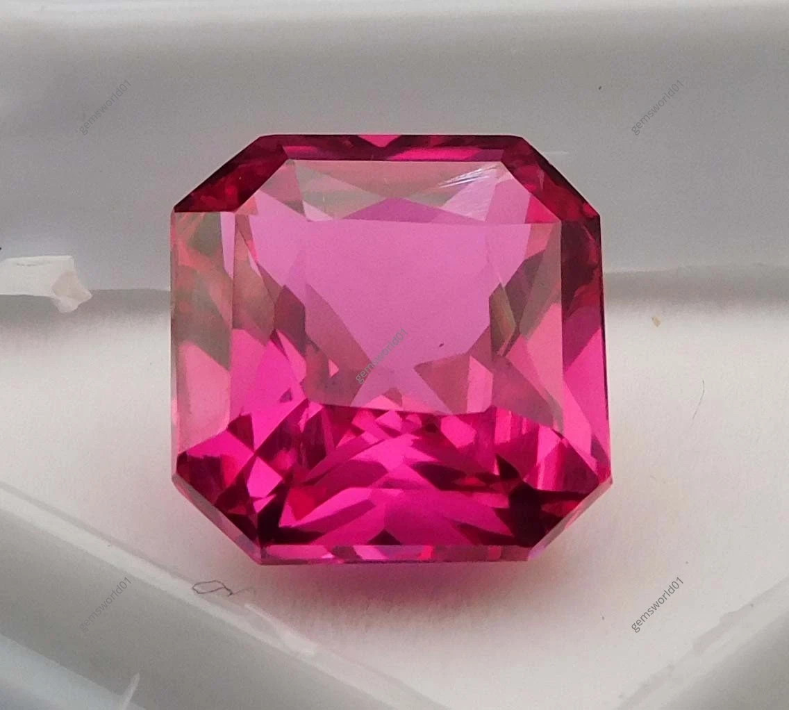 Rare 6.65 Ct A+ Natural Pink Sapphire Square Cut Certified Loose Gemstone