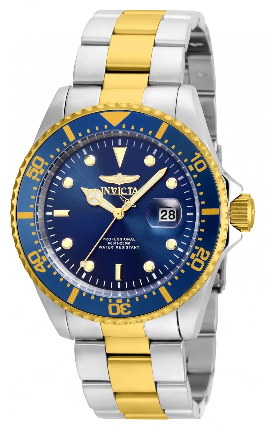 Invicta Men’s 22058 Pro Diver Quartz 3 Hand Blue Dial Watch