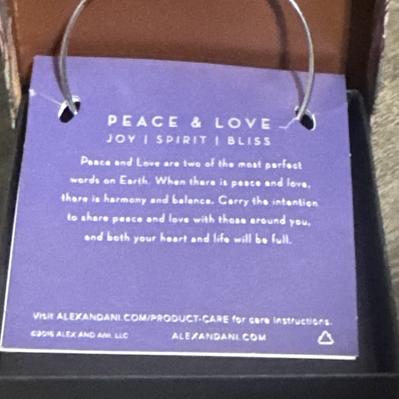 Alex And Ani Charm Bangle Bracelet Silver Tone NIB Peace And Love Charm USA Made
