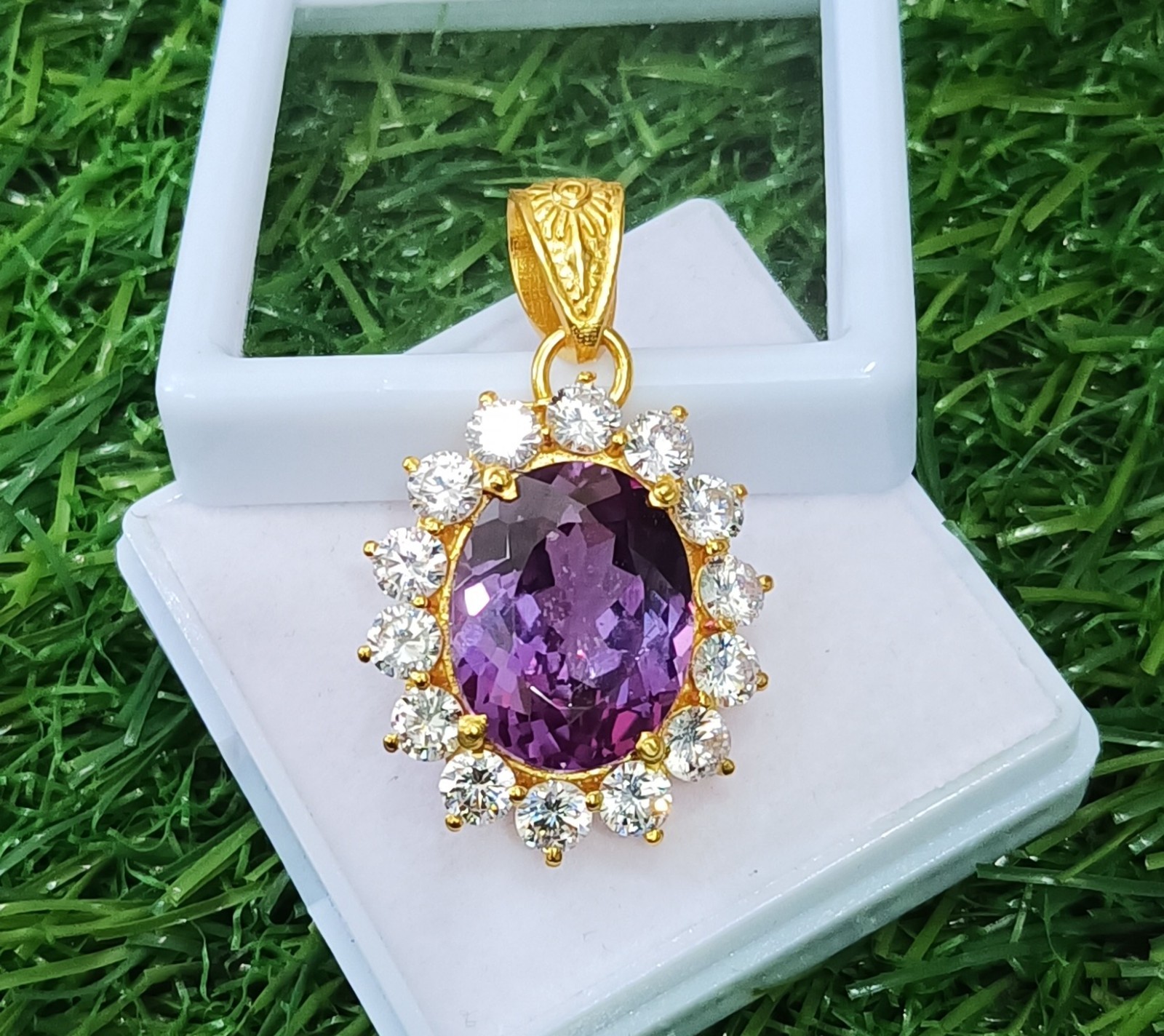 39 Ct Natural Alexandrite Pendant –Certified Bio- Gem in Silver 925 With Chain