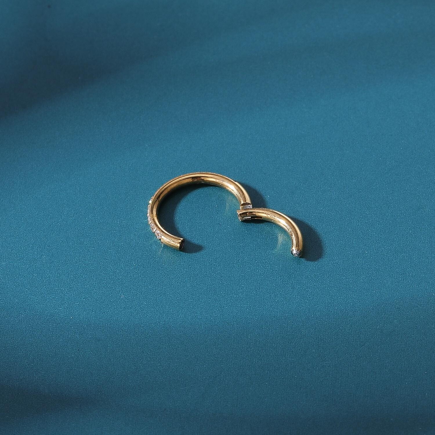 1 Pc Surgical Steel Nose Ring Hoop Septum Piercing CZ Cartilage Earrings Jewelry