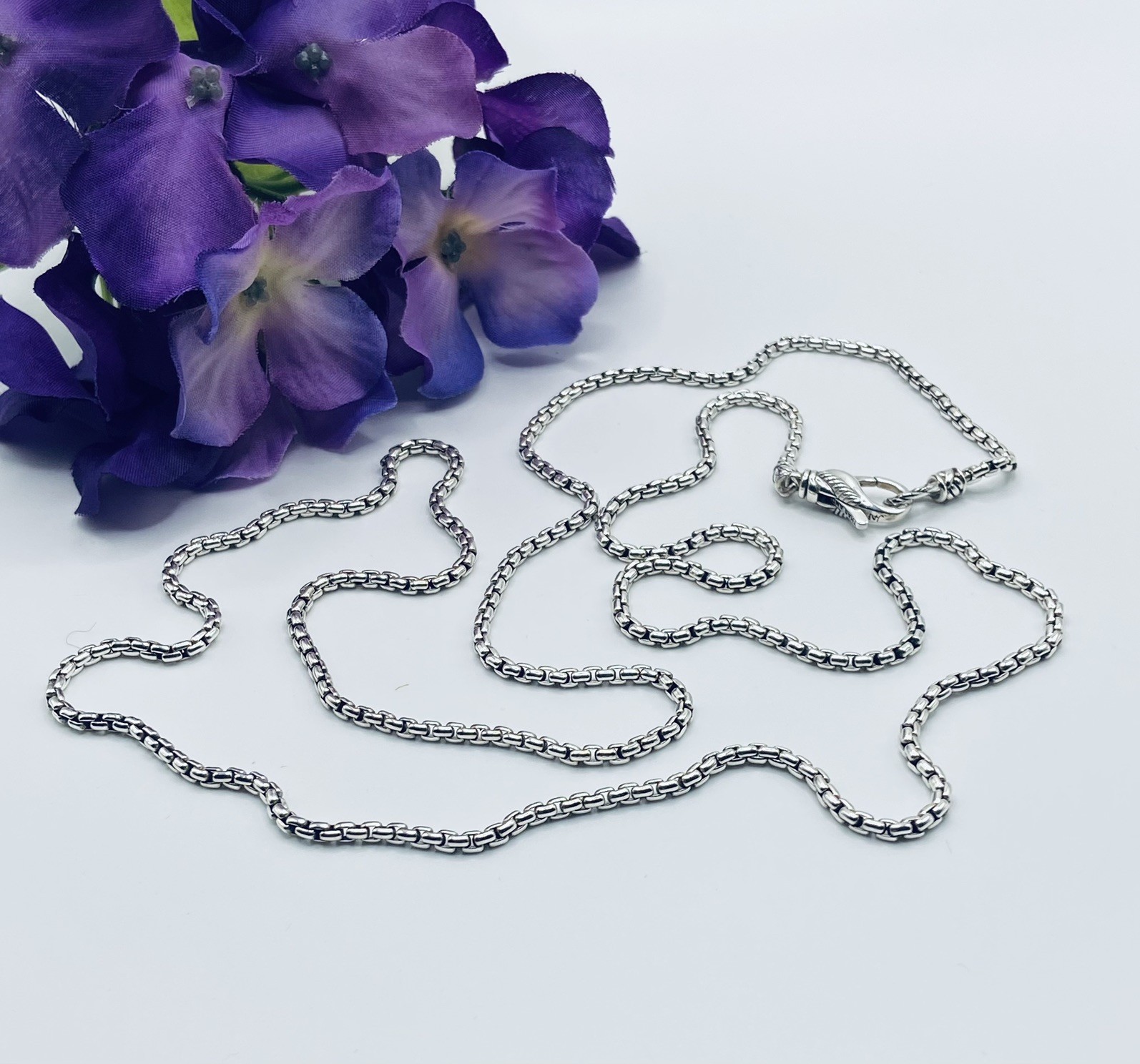 🌷JAI BY JOHN HARDY STERLING 2.7 SILVER BOX CHAIN 36”