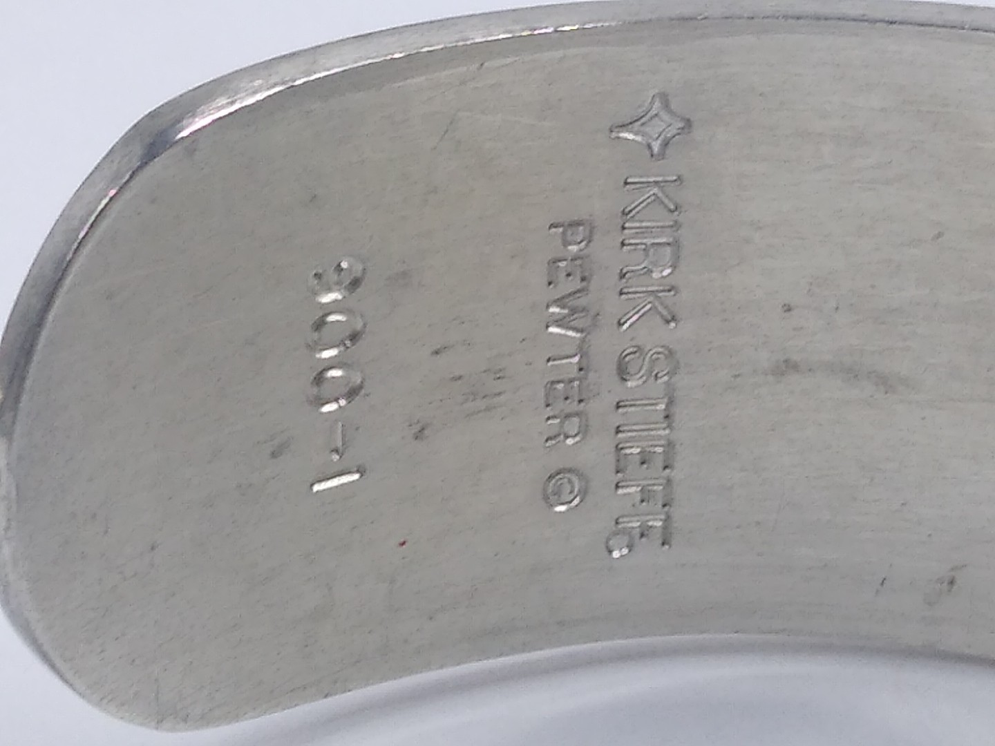 Kirk Stieff Vintage 900-1 Pewter Flower of the Month Carnation Bracelet 7.5”