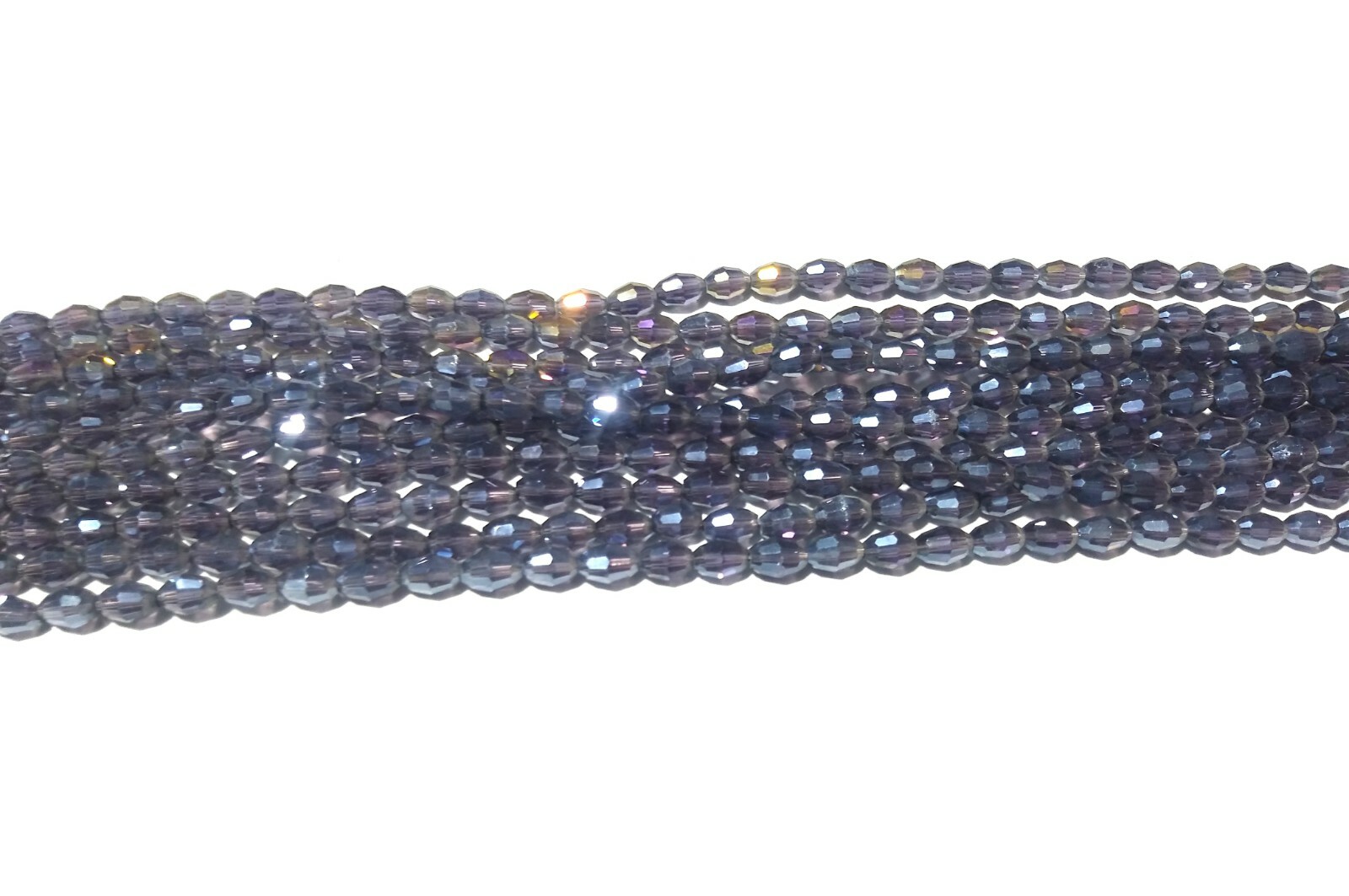 5 Strand Mystic iolite Quartz Barrel Faceted 4x6mm Hydro Loose Beads 12″inch