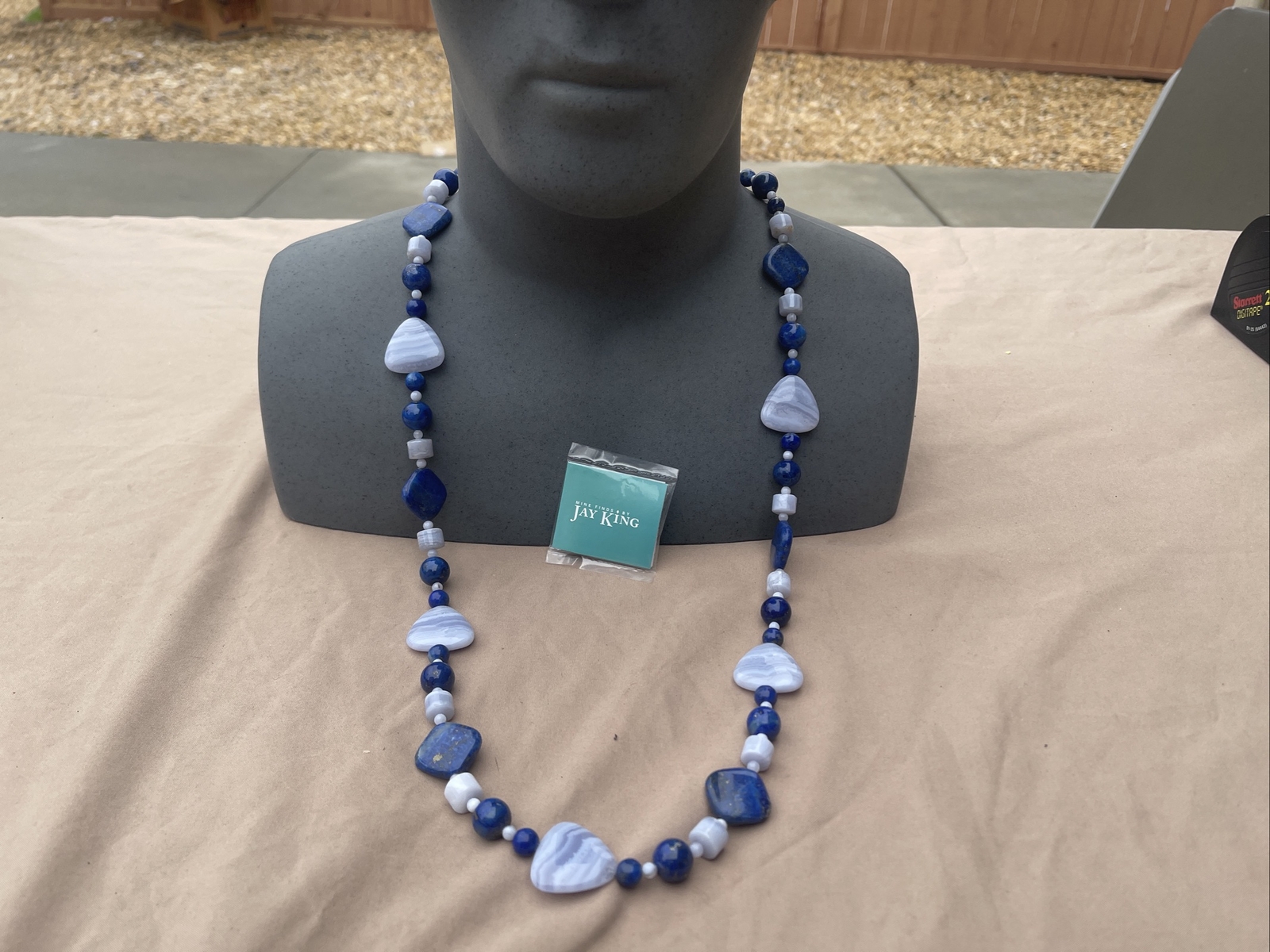 Mine Finds by Jay King DTR Sterling 925 blue lace agate lapis Nexklace 156 Grams