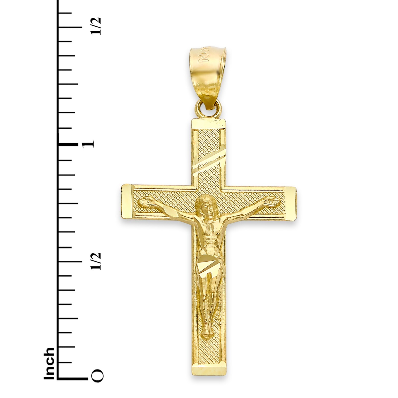 Solid Gold Cross Pendant, 10 or 14k, Crucifix Pendant Religious Jewelry For Men