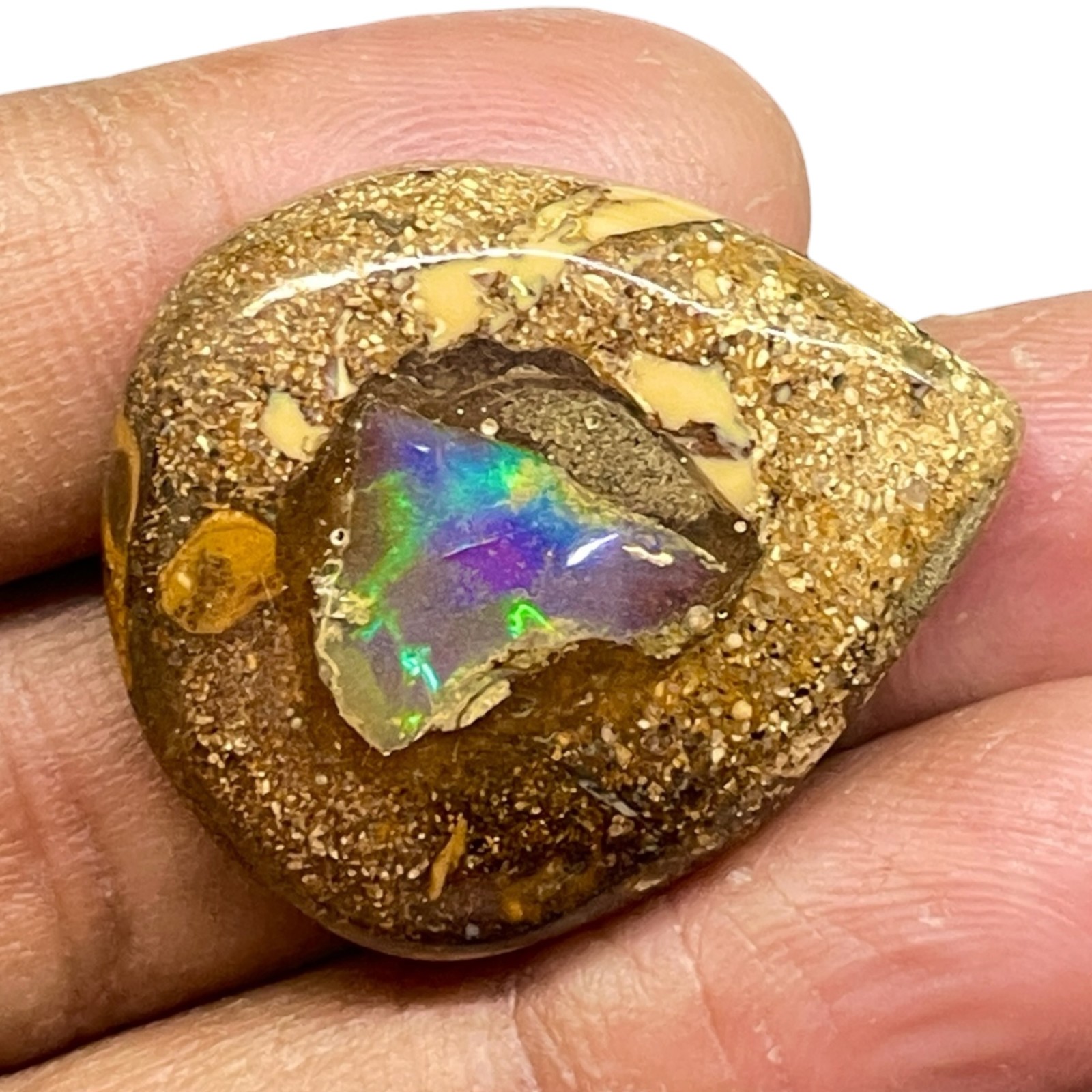 54.50 Cts Natural Boulder Opal 36x25mm Oval Cabochon Loose Untreated Gemstone